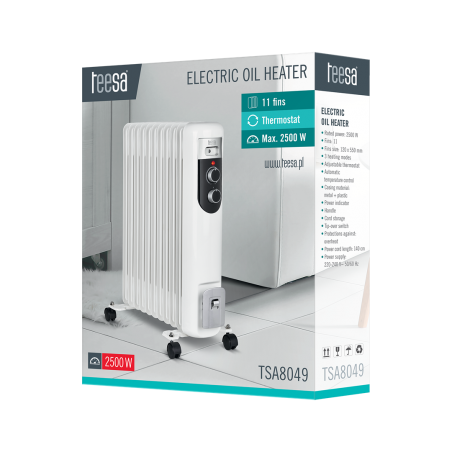 Teesa TSA8049 Calentador eléctrico de aceite blanco 2500 W
