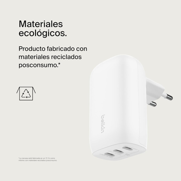 Chargeur mural Belkin 67w usb-c avec pps Blanc