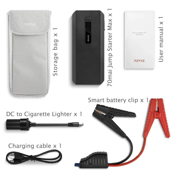 70mai Jump Starter Max Black - Portable Car Battery Jump Starter