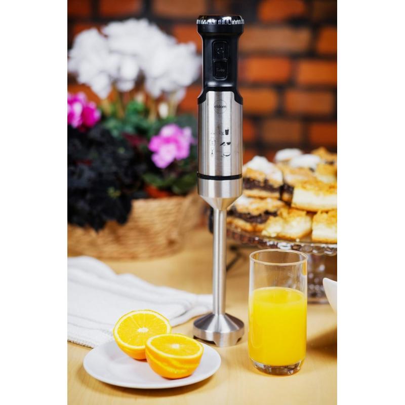 Batidora multifunción ELDOM MOX, potencia 1000 W, punta metálica, capacidad 1,25 l, punta para batir de espuma