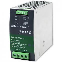 Qoltec 50886 Módulo UPS DC para carril DIN | 40A | 24V