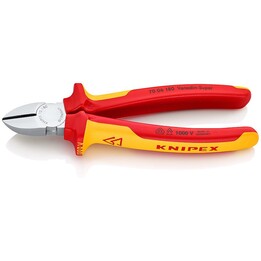 Cutter diagonale, lunghezza 180 mm, impugnature multi-componente cromate di superficie