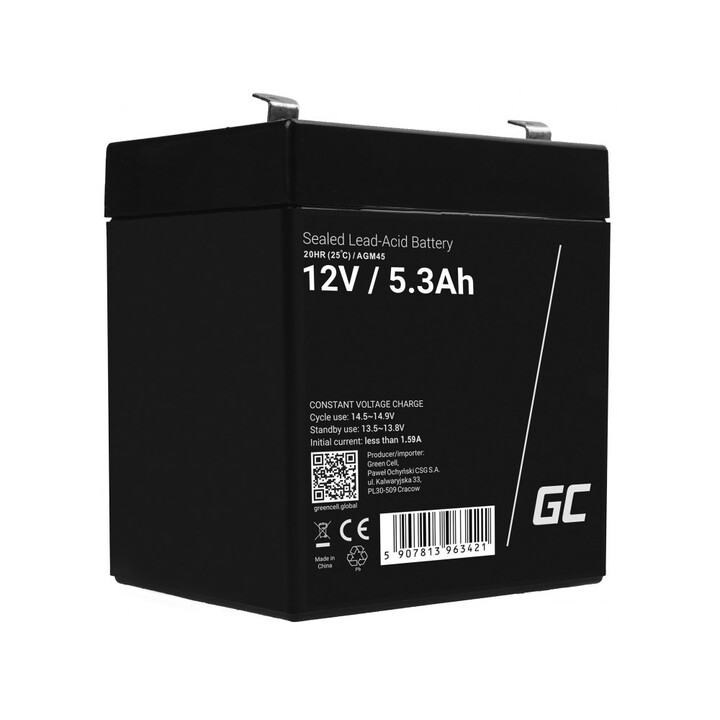 Green Cell AGM45 batería para sistema ups Sealed Lead Acid (VRLA) 12 V 5,3 Ah