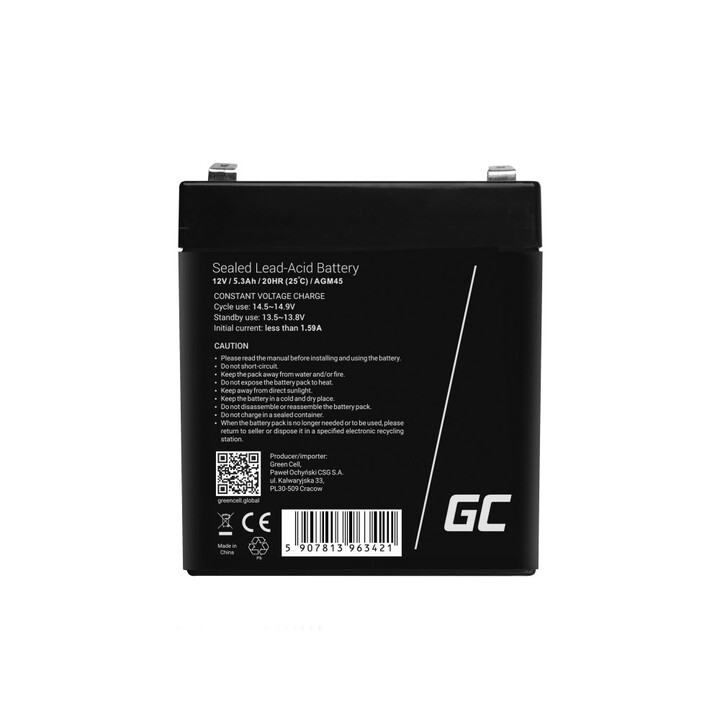 Green Cell AGM45 batería para sistema ups Sealed Lead Acid (VRLA) 12 V 5,3 Ah