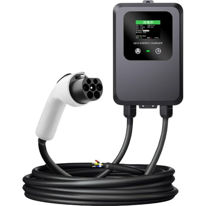 Estación de carga para vehículos eléctricos 32A/7.0KW/5M Negro - Cargador EV Tipo 2