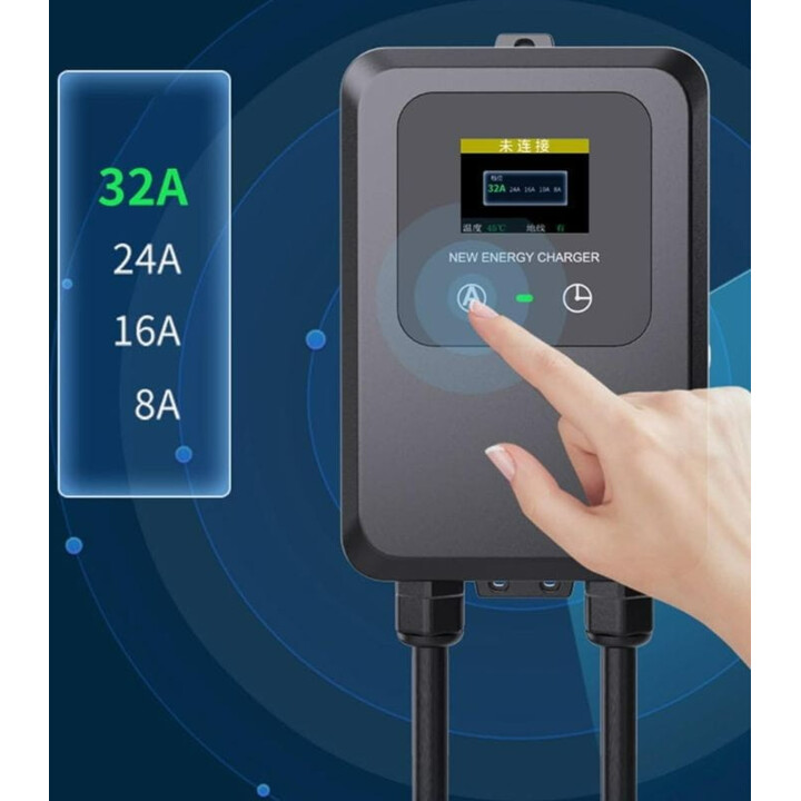LadestationfürElektrofahrzeuge 32A/7,0KW/5M Schwarz - Typ 2 EV-Ladegerät