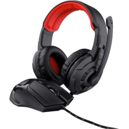Kit Gaming Headset + Gaming Mouse Trust 24761 Black / Red