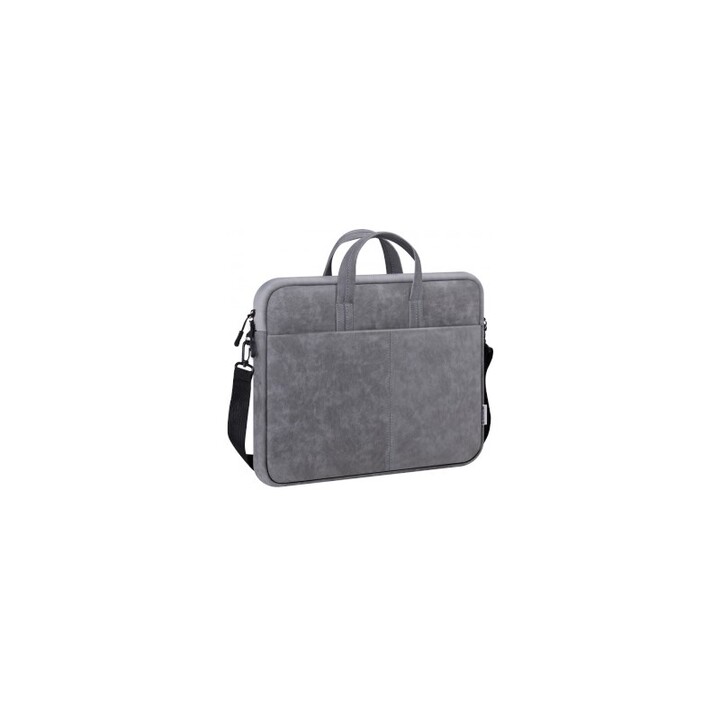 SAC EN CUIR SOLID DEFENDER GRIS 15.6