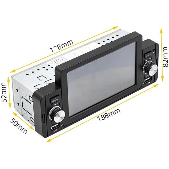 SWM 160C Bluetooth/Carplay/USB Schwarz - 1 DIN Autoradio