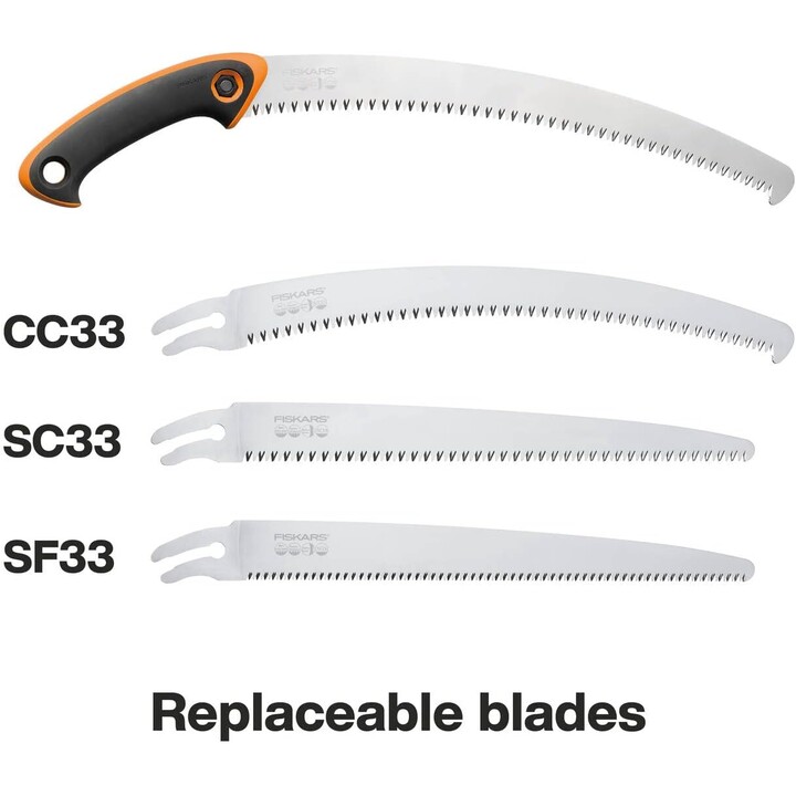 Sega da giardino Fiskars SW-330, manico ergonomico nero e arancione con lama argentata