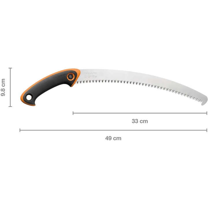 Sega da giardino Fiskars SW-330, manico ergonomico nero e arancione con lama argentata