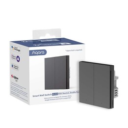 Interrupteur mural intelligent H1 (avec neutre, double bascule) - Gris