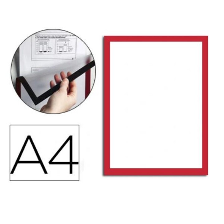 DURABLE DURAFRAME MAGNETIC A4 magnetic info frame red