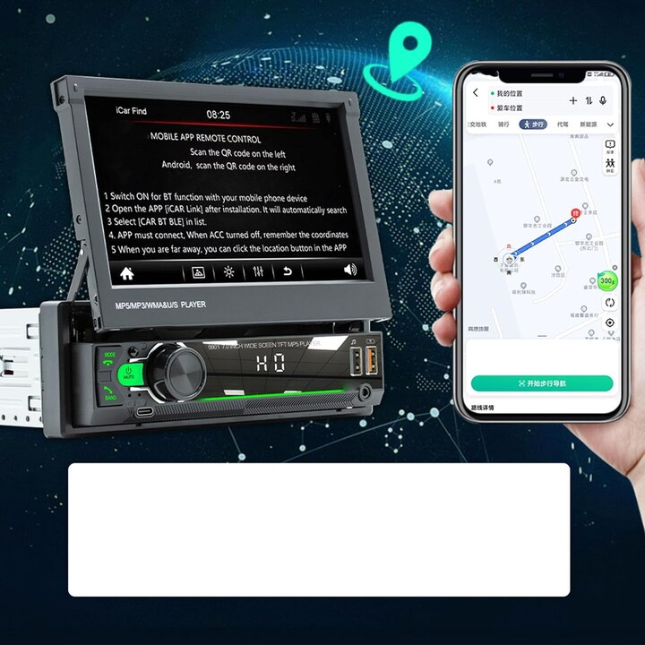 SWM 9901C-S Bluetooth Mirror Link Carplay Autoradio USB 1 DIN Nero