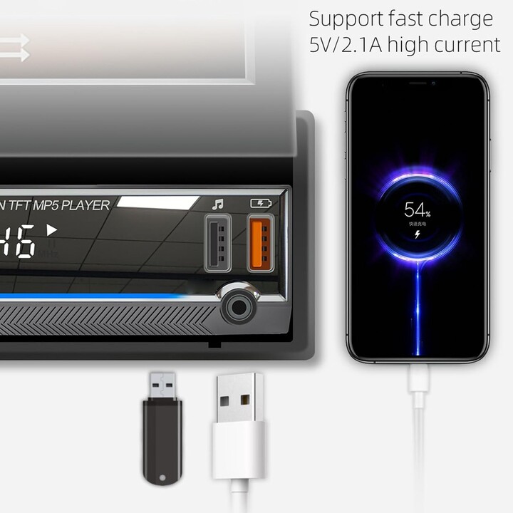 SWM 9901C-S Bluetooth Mirror Link Carplay Autoradio USB 1 DIN Nero