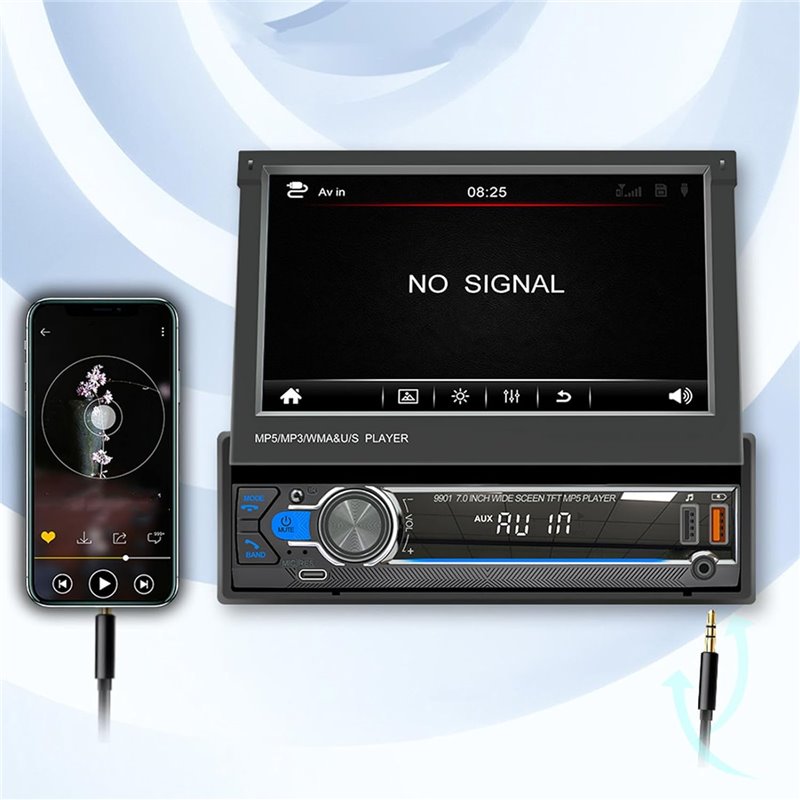 SWM 9901C-S Bluetooth Mirror Link Carplay Autoradio USB 1 DIN Nero