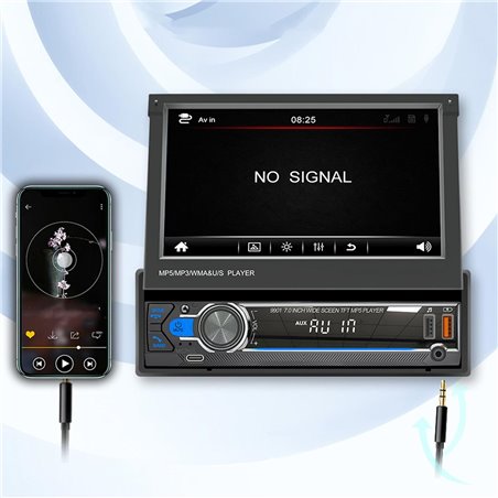 SWM 9901C-S Bluetooth Mirror Link Carplay Autoradio USB 1 DIN Nero
