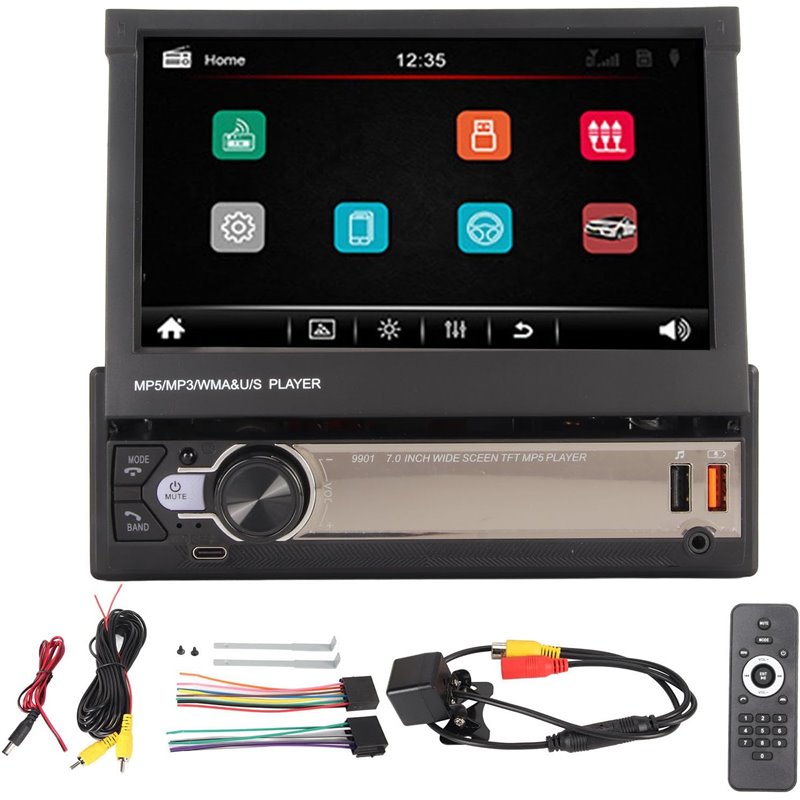 SWM 9901C-S Bluetooth Mirror Link Carplay Autoradio USB 1 DIN Nero