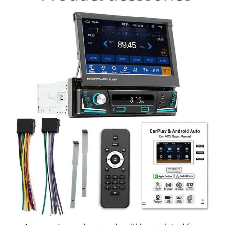 Rádio automotivo SWM 9606C-S Bluetooth MirrorLink Carplay USB 1 DIN preto