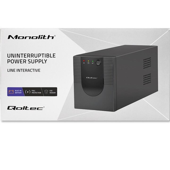 Qoltec 53777 Gruppo di continuità Line Interactive | Monolite | 2000VA| 12600W