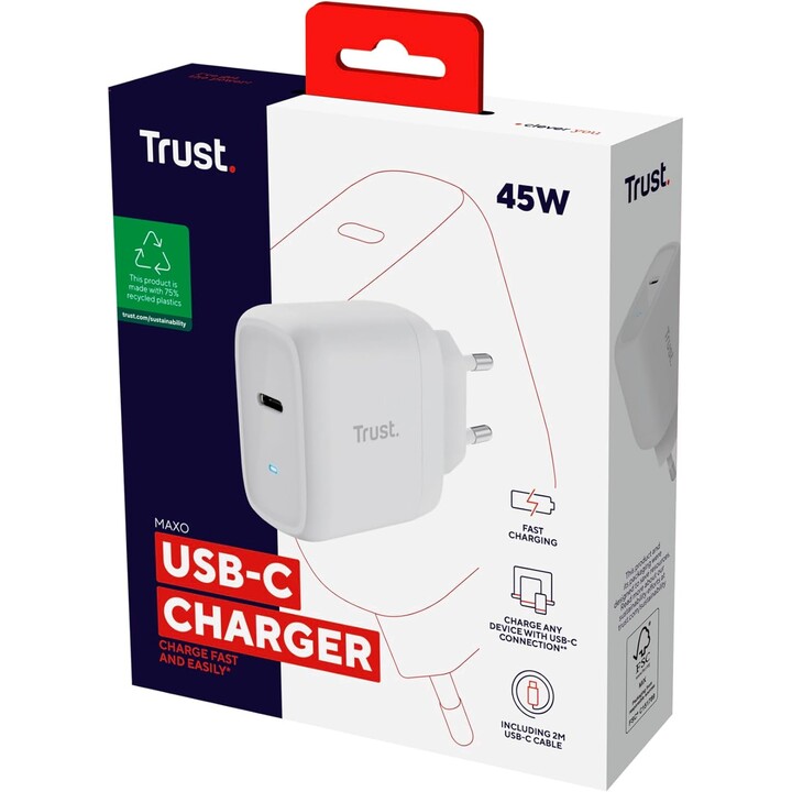 Trust Maxo wall charger 45W 1xUSB-C white
