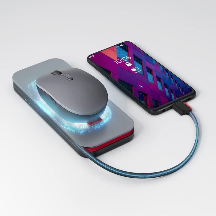 Lenovo GO Polímero de litio 10000 mAh Cargador inalámbrico Gris