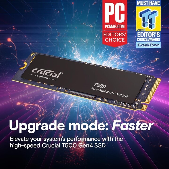 Crucial T500 1TB PCIe Gen4 x4 NVMe SSD