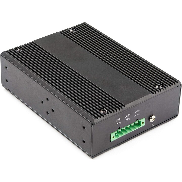 StarTech Industrial 6 Port Gigabit Ethernet Switch - 4 PoE RJ45 +2 SFP Slots 30W PoE+ DIN Rail Mounting