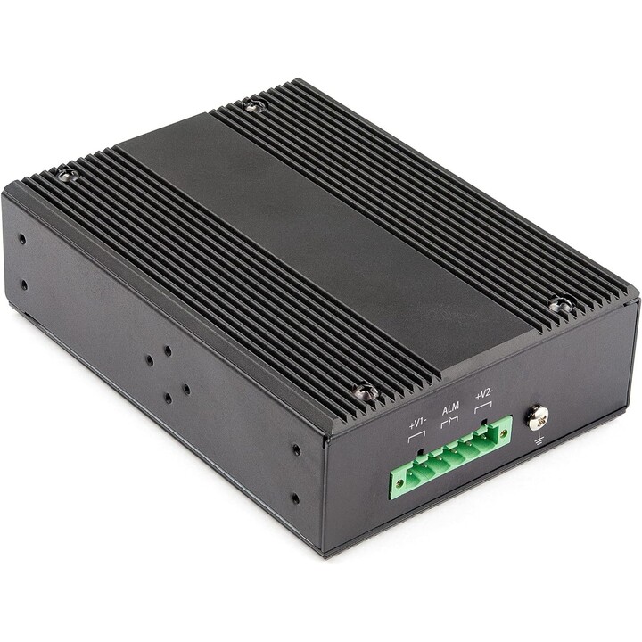StarTech Industrial 6 Port Gigabit Ethernet Switch - 4 PoE RJ45 +2 SFP Slots 30W PoE+ DIN Rail Mounting