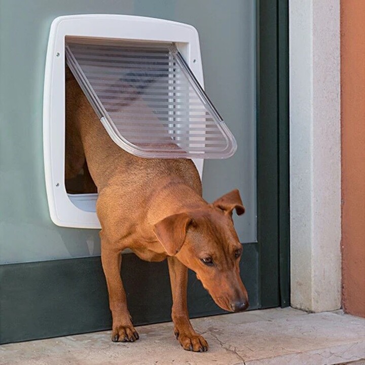 FERPLAST Swing 11 gris - puerta para perros y gatos - 31 x 9,6 x 38,4 cm