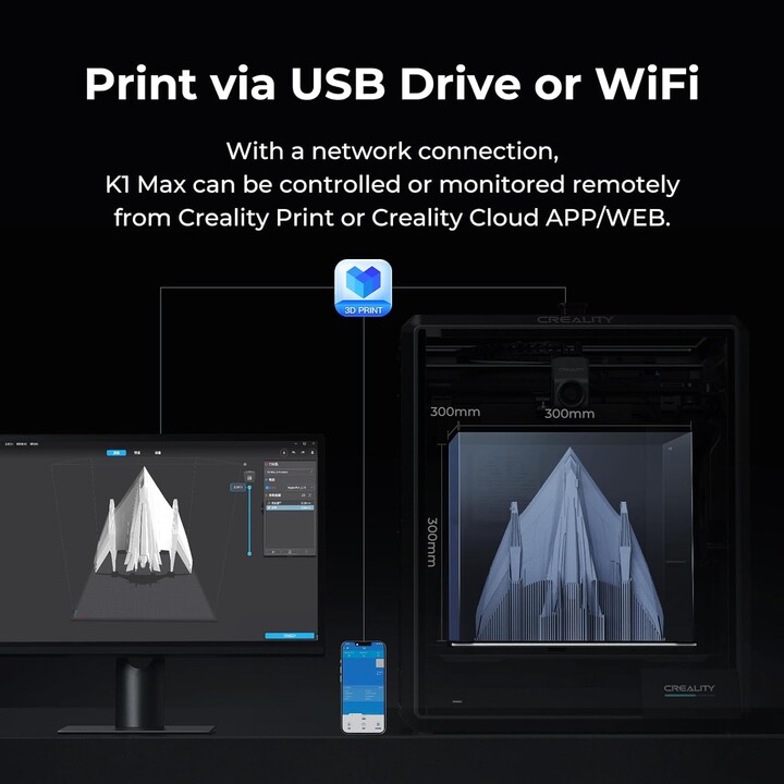 Creality K1 MAX 3D Printer Black - FDM 3D Printer