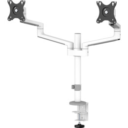 Neomounts NEXT Lite DS60-425WH2 Brazo para dos monitores, 17-27 pulgadas, 0-8 kg/pantalla, ahorra espacio, blanco