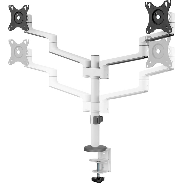 Neomounts Próximo Lite DS60-425WH2 Arm de monitor duplo, 17-27 polegadas, 0-8 kg/tela, economia de espaço, branco