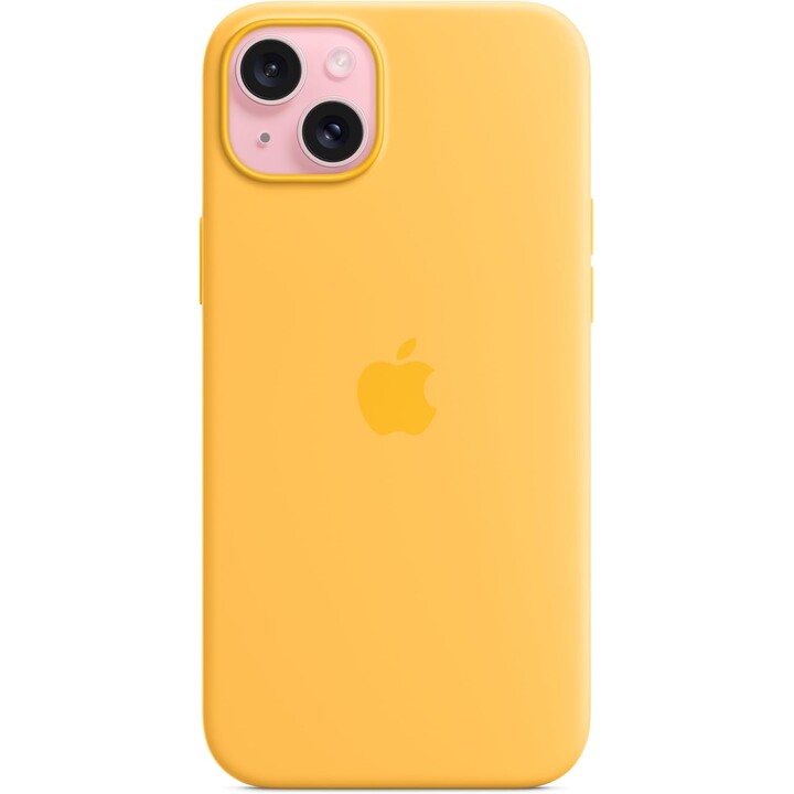 Custodia in silicone Apple con MagSafe per iPhone 15 Plus Giallo Solare