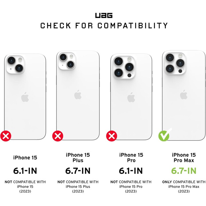 Cover posteriore per cellulare uag plyo trasparente magsafe ghiaccio/oro iphone 15 pro max