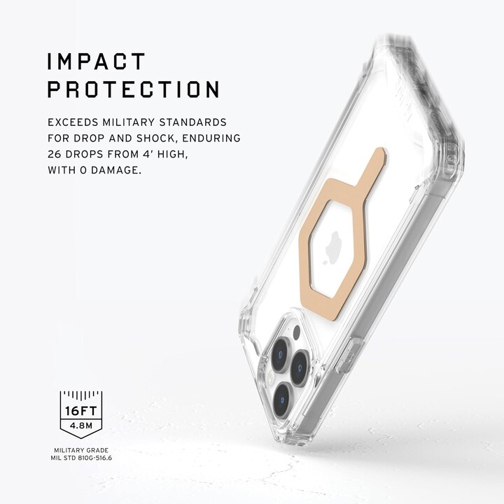 Funda movil back cover uag plyo transparente magsafe hielo/oro iphone 15 pro max