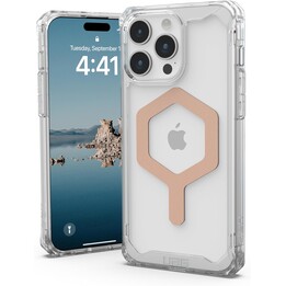 Coque arrière pour téléphone portable uag plyo, transparente, magsafe ice/or rose, pour iphone 15 pro max