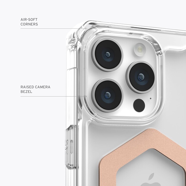 Handyhülle Rückseite uag plyo transparent magsafe eis/roségold iphone 15 pro max