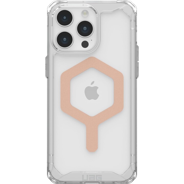 Cover posteriore per cellulare uag plyo trasparente magsafe ghiaccio/oro rosa iphone 15 pro max