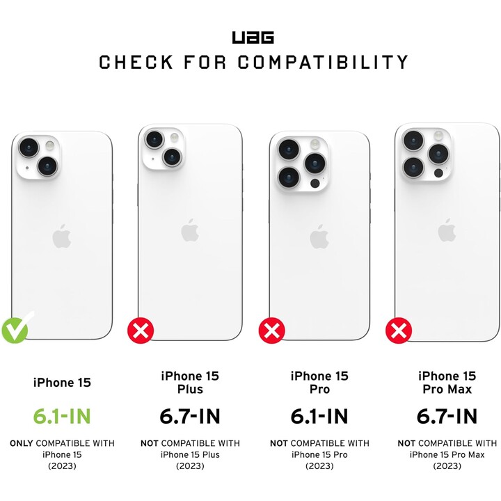 Cover posteriore per cellulare uag plyo trasparente magsafe ghiaccio/bianco iphone 15