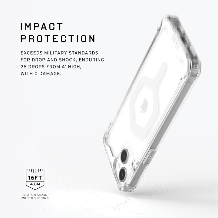 Cover posteriore per cellulare uag plyo trasparente magsafe ghiaccio/bianco iphone 15