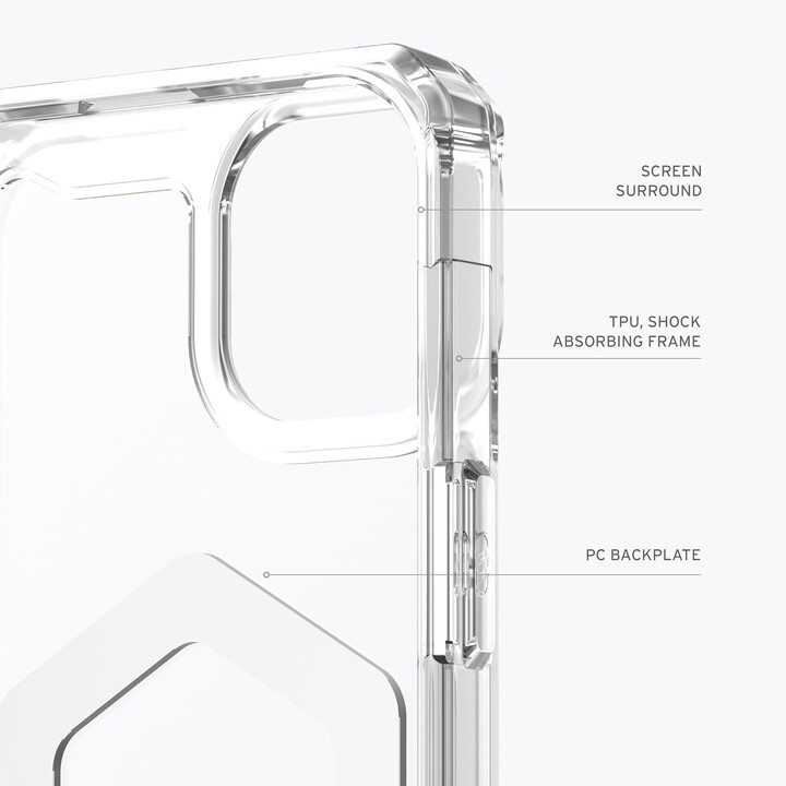 Cover posteriore per cellulare uag plyo trasparente magsafe ghiaccio/bianco iphone 15