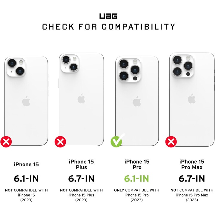 Cover posteriore per cellulare uag plyo trasparente magsafe ghiaccio/oro rosa iphone 15 pro