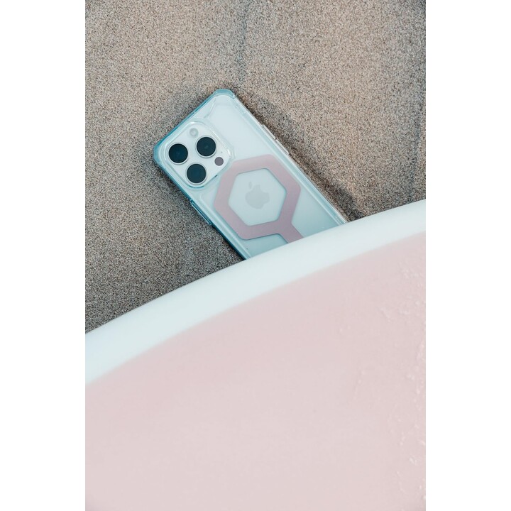 Cover posteriore per cellulare uag plyo trasparente magsafe ghiaccio/oro rosa iphone 15 pro