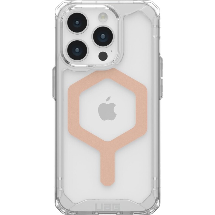 Cover posteriore per cellulare uag plyo trasparente magsafe ghiaccio/oro rosa iphone 15 pro