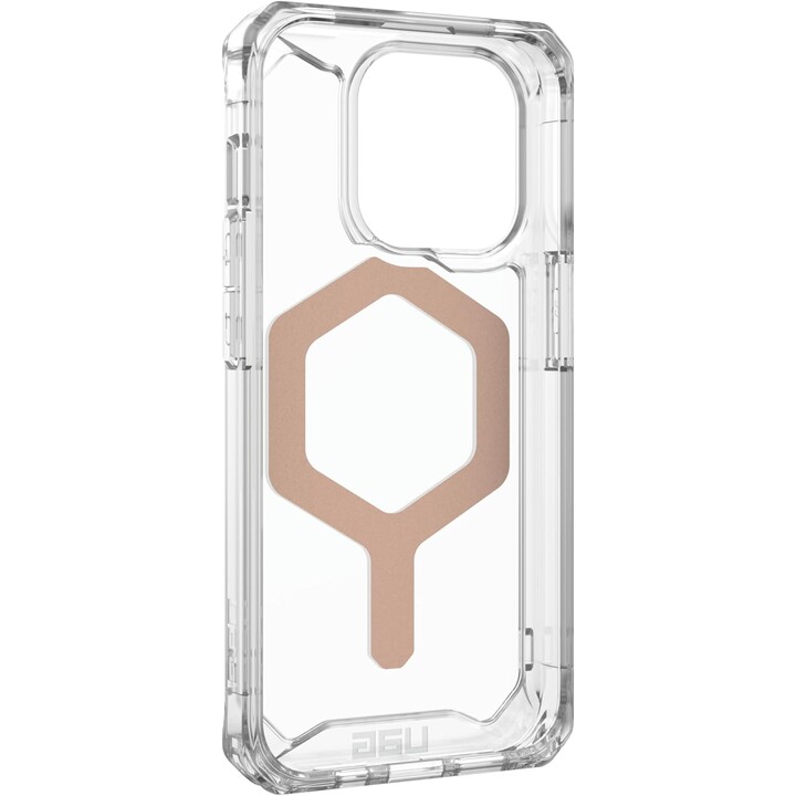 Cover posteriore per cellulare uag plyo trasparente magsafe ghiaccio/oro rosa iphone 15 pro