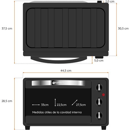Four de table Grunkel HR-23HN/ 1600 W/ Capacité 23 L