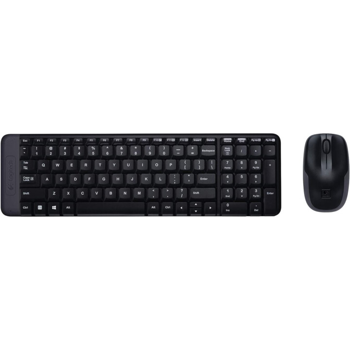 Kit Combo Tastiera Wireless + Mouse Logitech MK220 USB Portoghese Nero