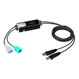 Câble Aten Cs62km-at pour vidéo, clavier et souris (kvm) noir 1,8 M