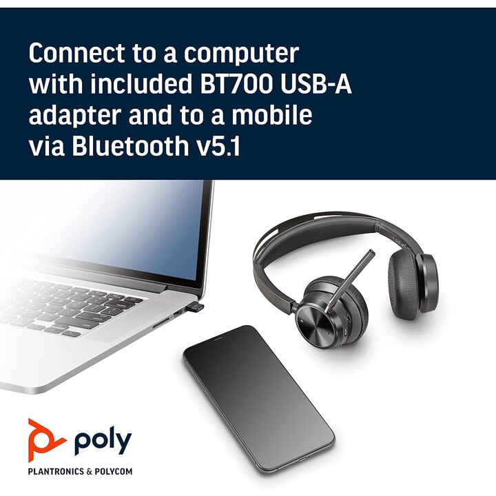 Fone de ouvido poli Voyager Focus 2 USB-A